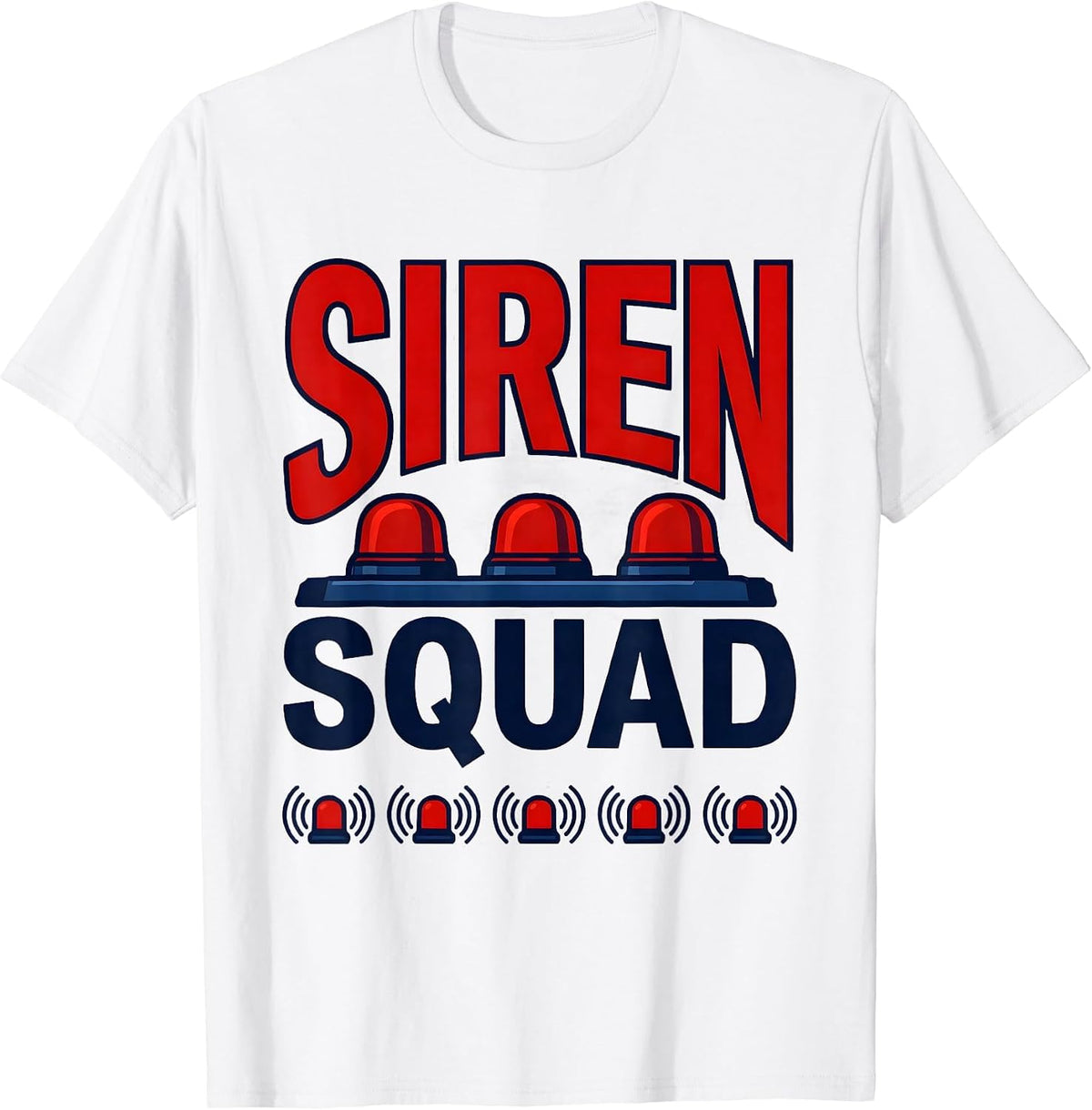 Men's Siren Squad Bold Paramedic EMT Crew Gift T-Shirt - White