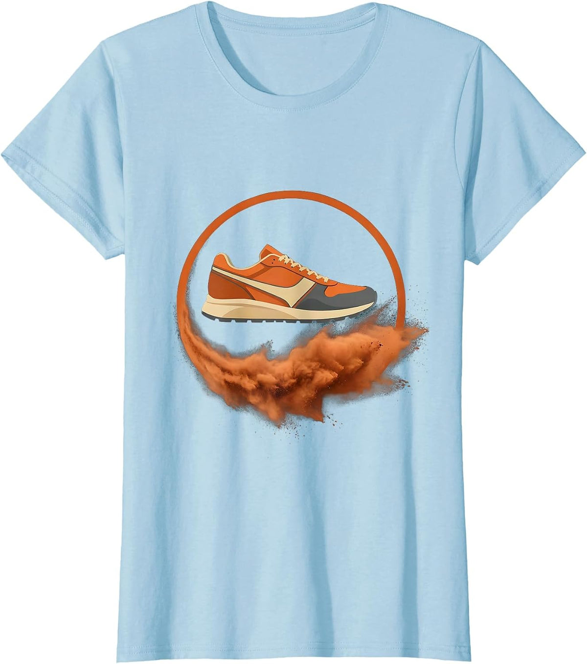 Clay Court Tennis Shoe Dust Drag Graphic T-Shirt - Baby Blue