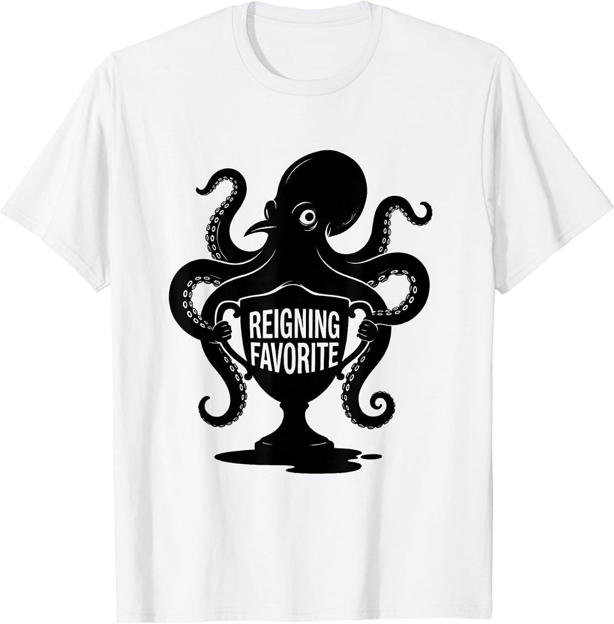 Men's Octopus Reigning Favorite Vintage Japanese Octopus Lover T-Shirt - White