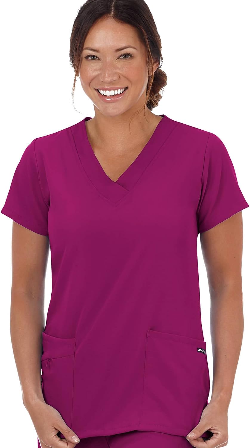 Jockey Women's Scrubs Women's V-Neck Crossover Scrub Top - Plum