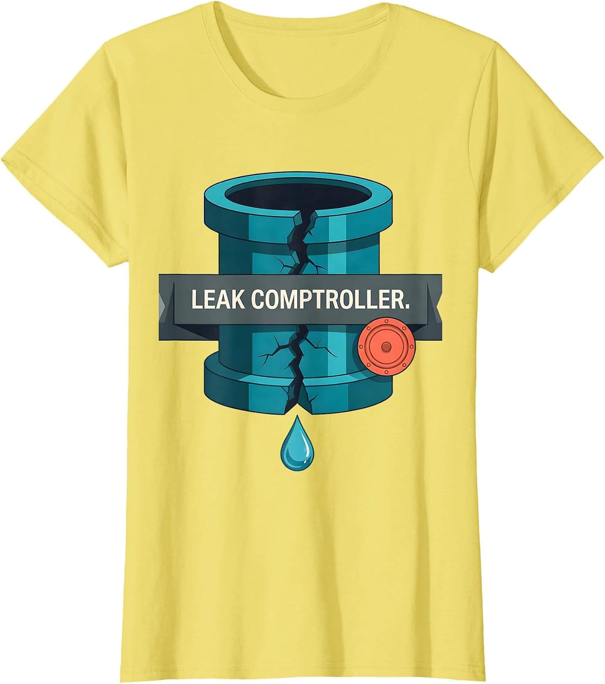Leak Comptroller Funny Plumber Pipefitter Steamfitter Gift T-Shirt - Lemon Yellow