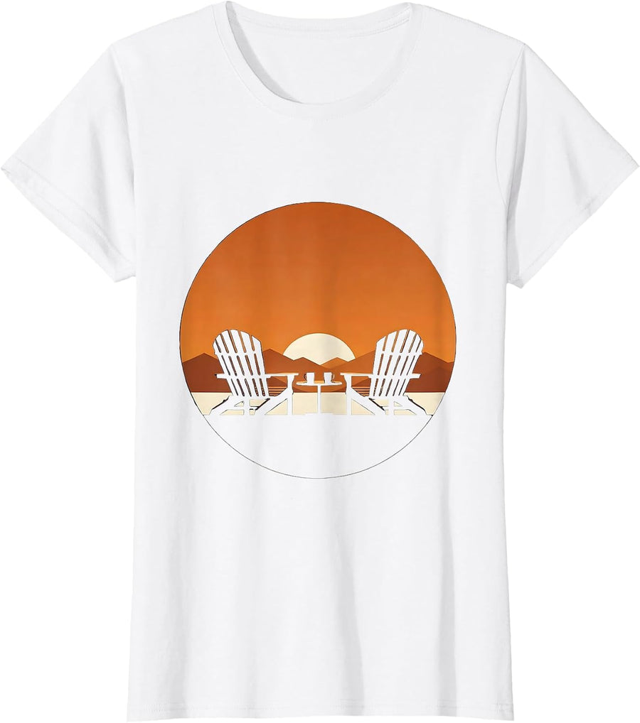 Women's School Counselor Two Chairs Coffee Illustration T-Shirt - White