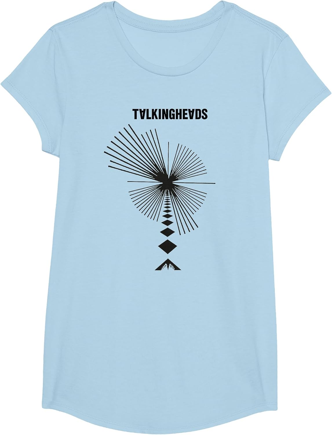 Talking Heads Geometric Line T-Shirt - Girls Baby Blue