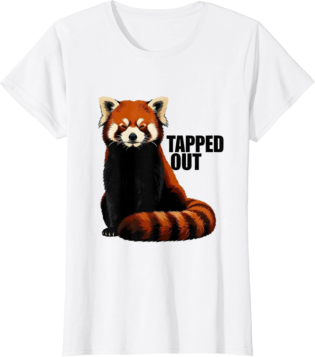 Tapped Out Minimalist Red Panda Animal Lover Gift T-Shirt - White