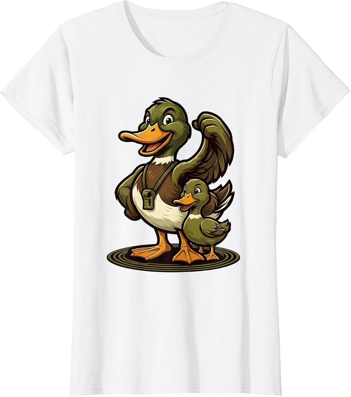 Mallard Mascot Duck Hunting Dad Camo Gift T-Shirt - White