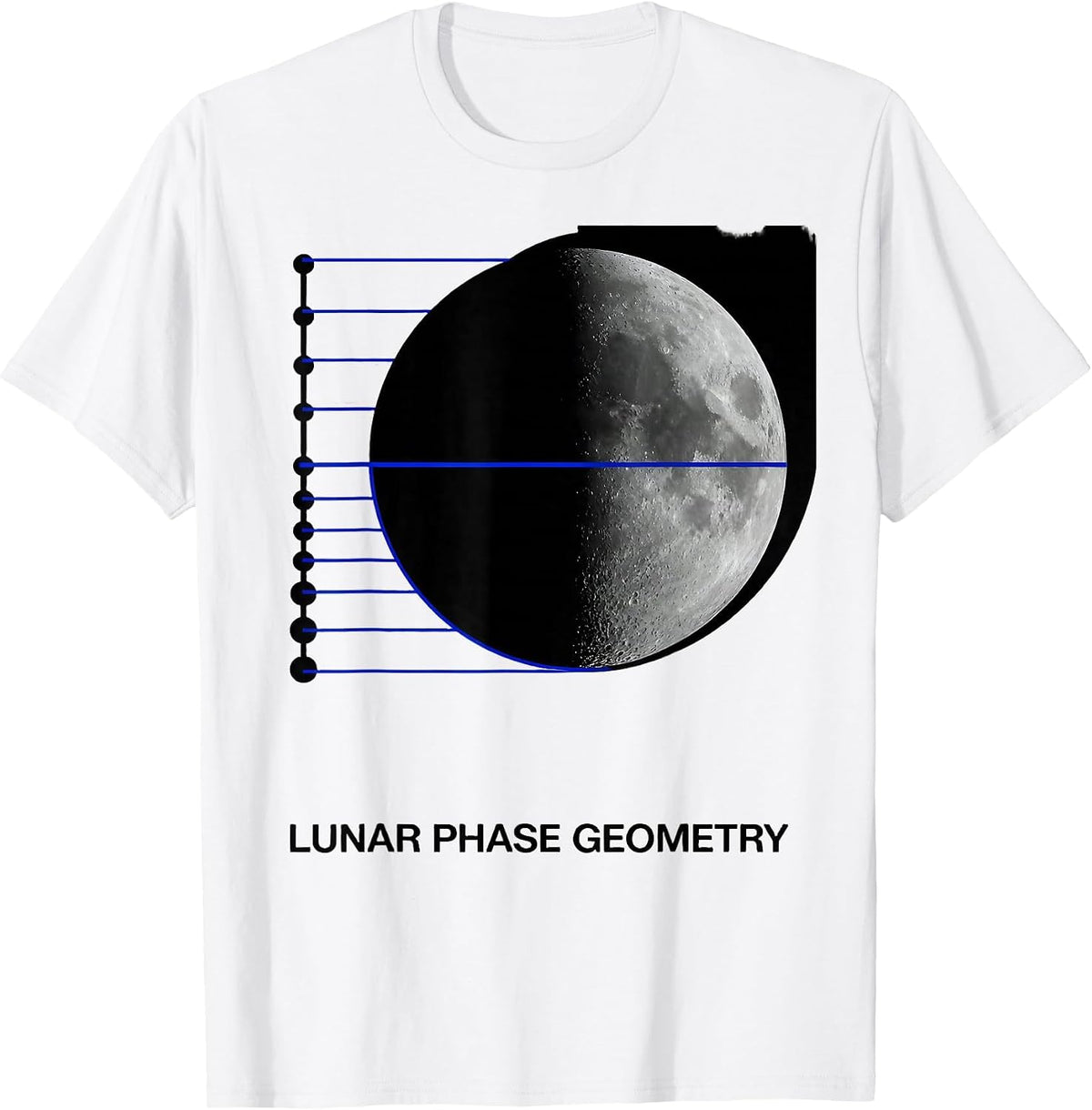 Men's Lunar Phase Geometry Astronomy Science Teacher Moon Phases T-Shirt - White
