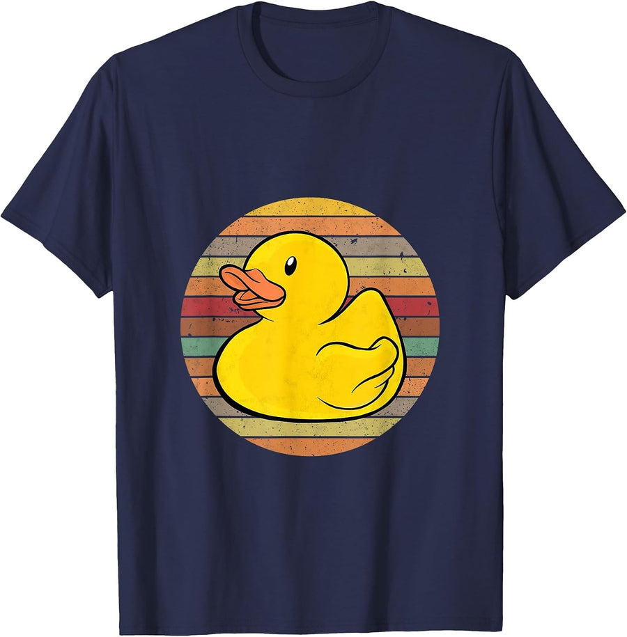 Rubber Duck Vintage Rubber Duckie Retro T-Shirt - Navy Blue