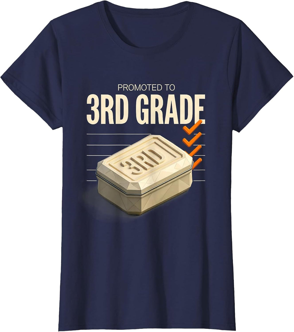 Women's PROMOTED TO 3RD GRADE Camo Third Grade Back To School Boys T-Shirt - Navy Blue