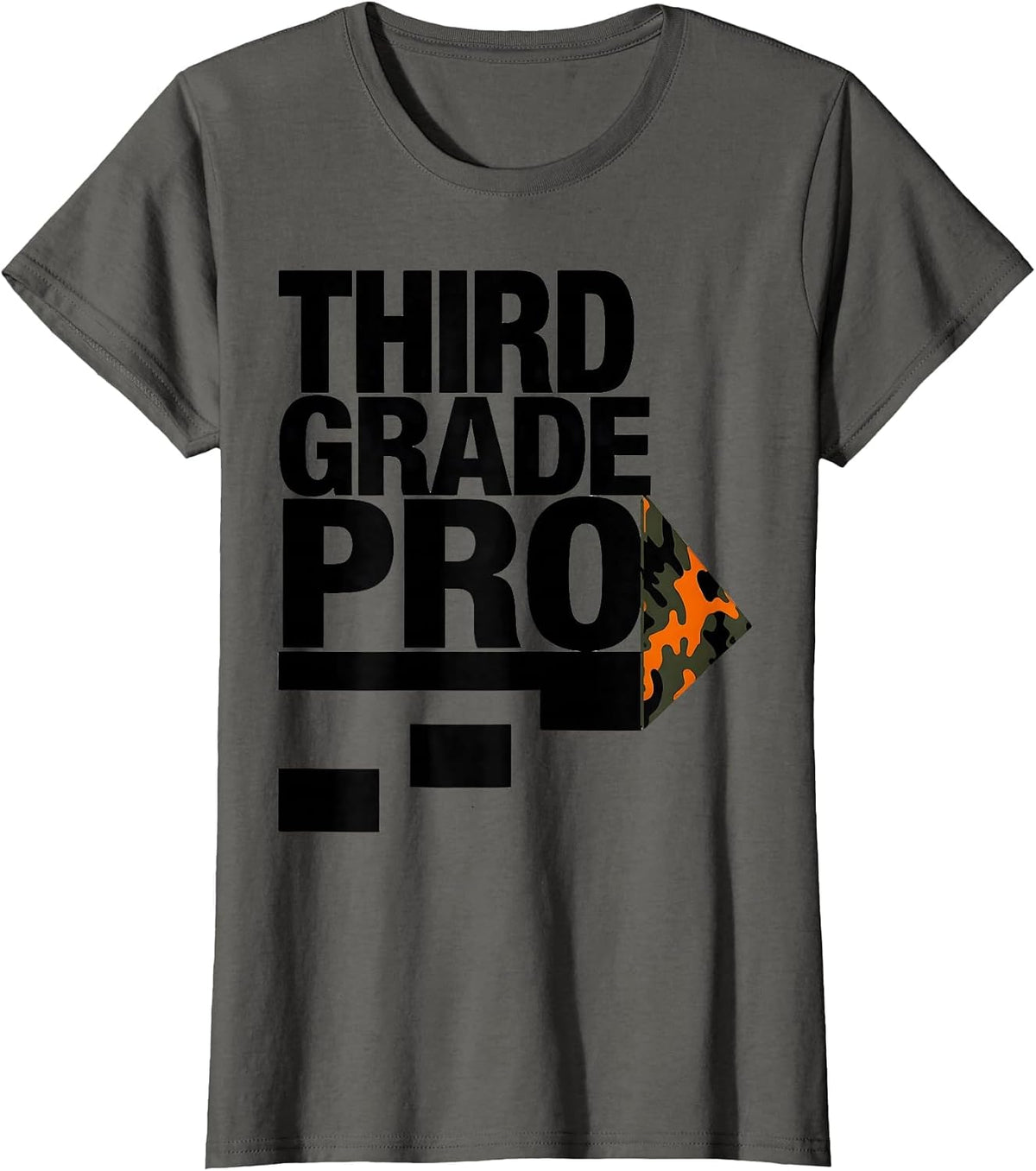 Women's Third Grade Pro Camo Back To School Boys Teachers T-Shirt - Asphalt Grey