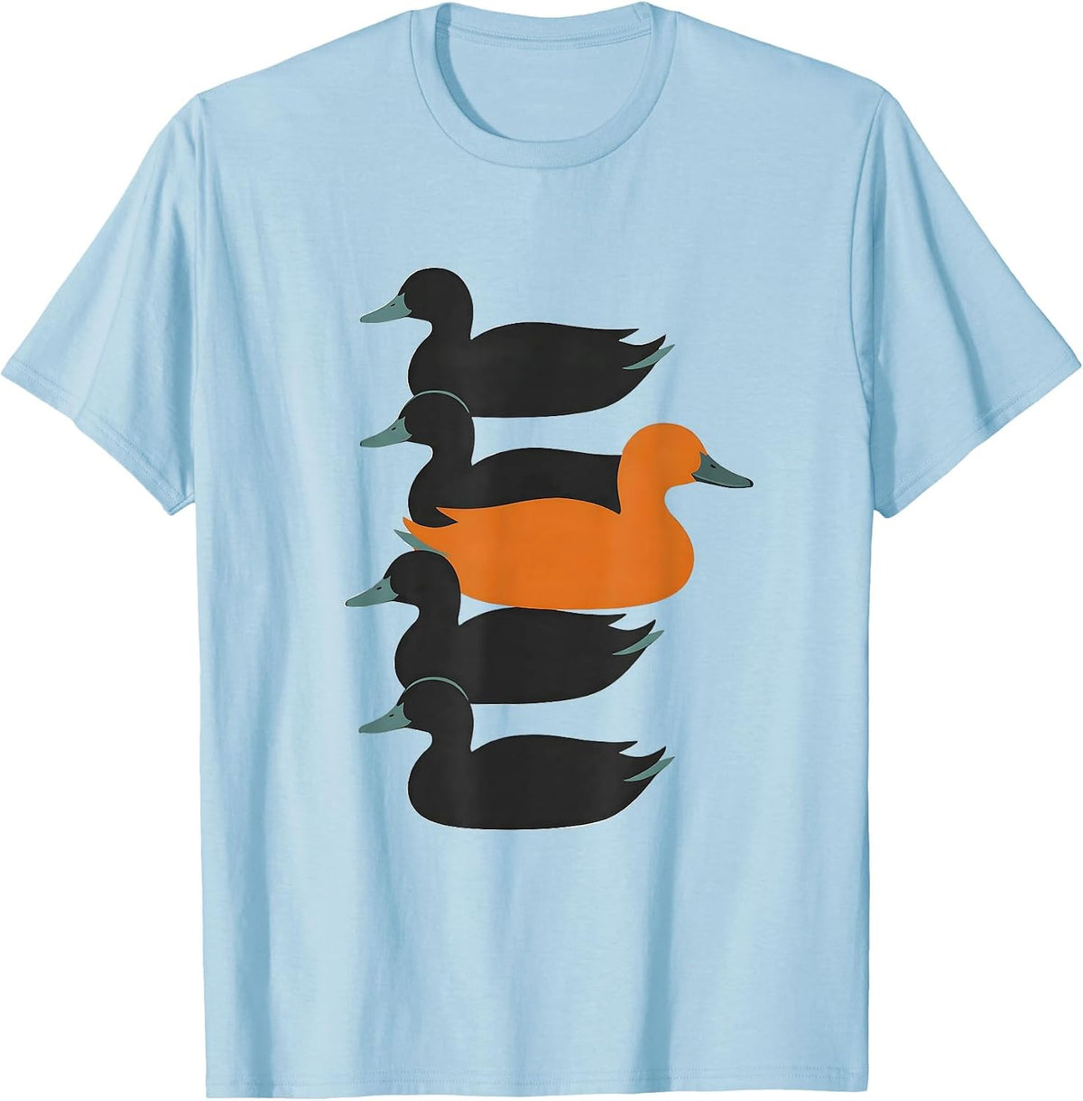 Men's Duck Silhouettes Funny Novelty Gift for Duck Lovers T-Shirt - Baby Blue