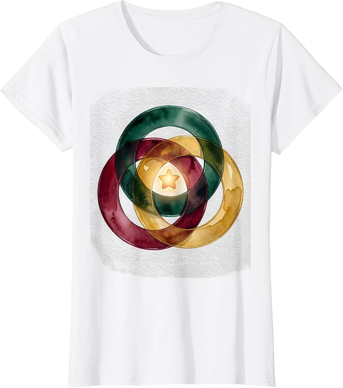 Trial-Lens Wreath Watercolor Optometrist Christmas Humor T-Shirt - White
