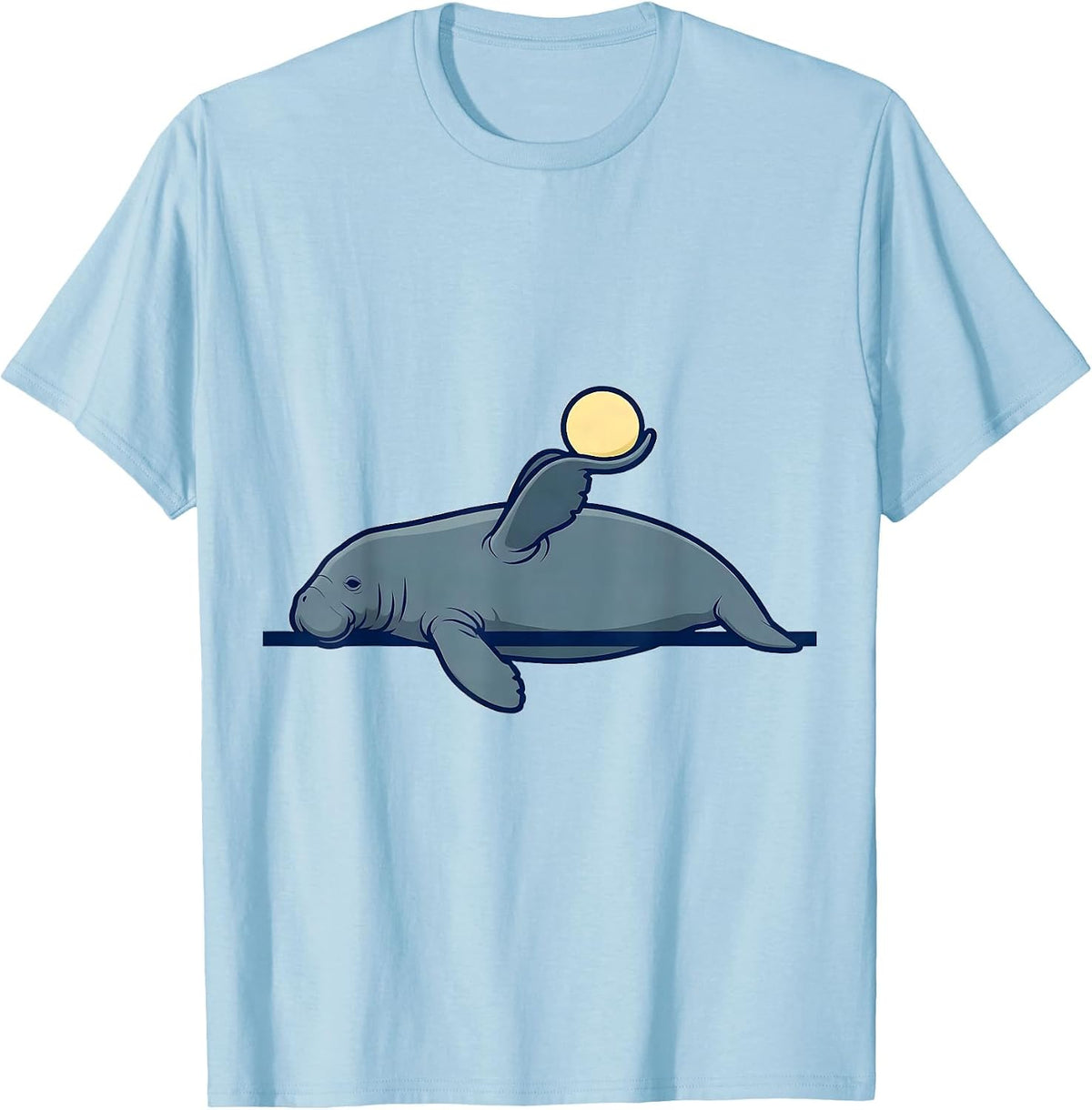 Men's Manatee Sea Cow Funny Animal Lover Humor T-Shirt - Baby Blue