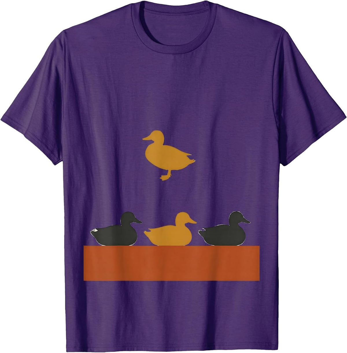 Duck Silhouettes Funny Novelty Gift for Duck Lovers T-Shirt - Purple