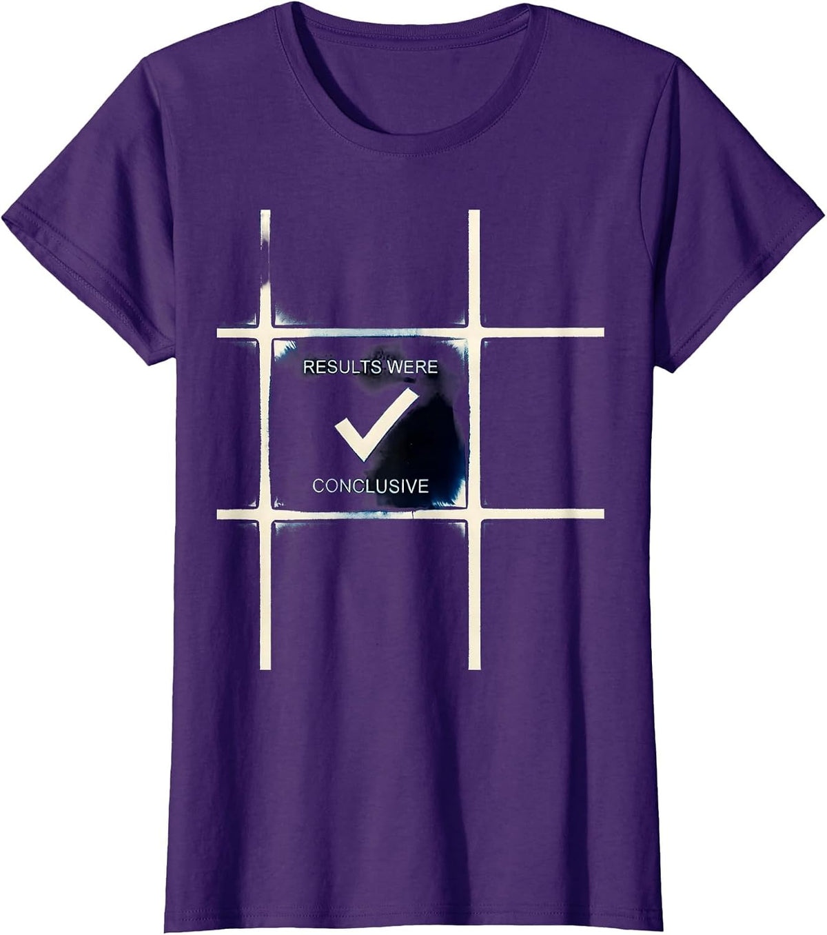 Women's Results Were Conclusive Funny Periodic Table Chemistry T-Shirt - Purple