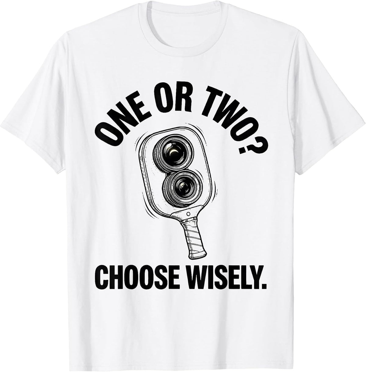 Men's One Or Two? Choose Wisely Funny Optometrist Halloween Eye T-Shirt - White