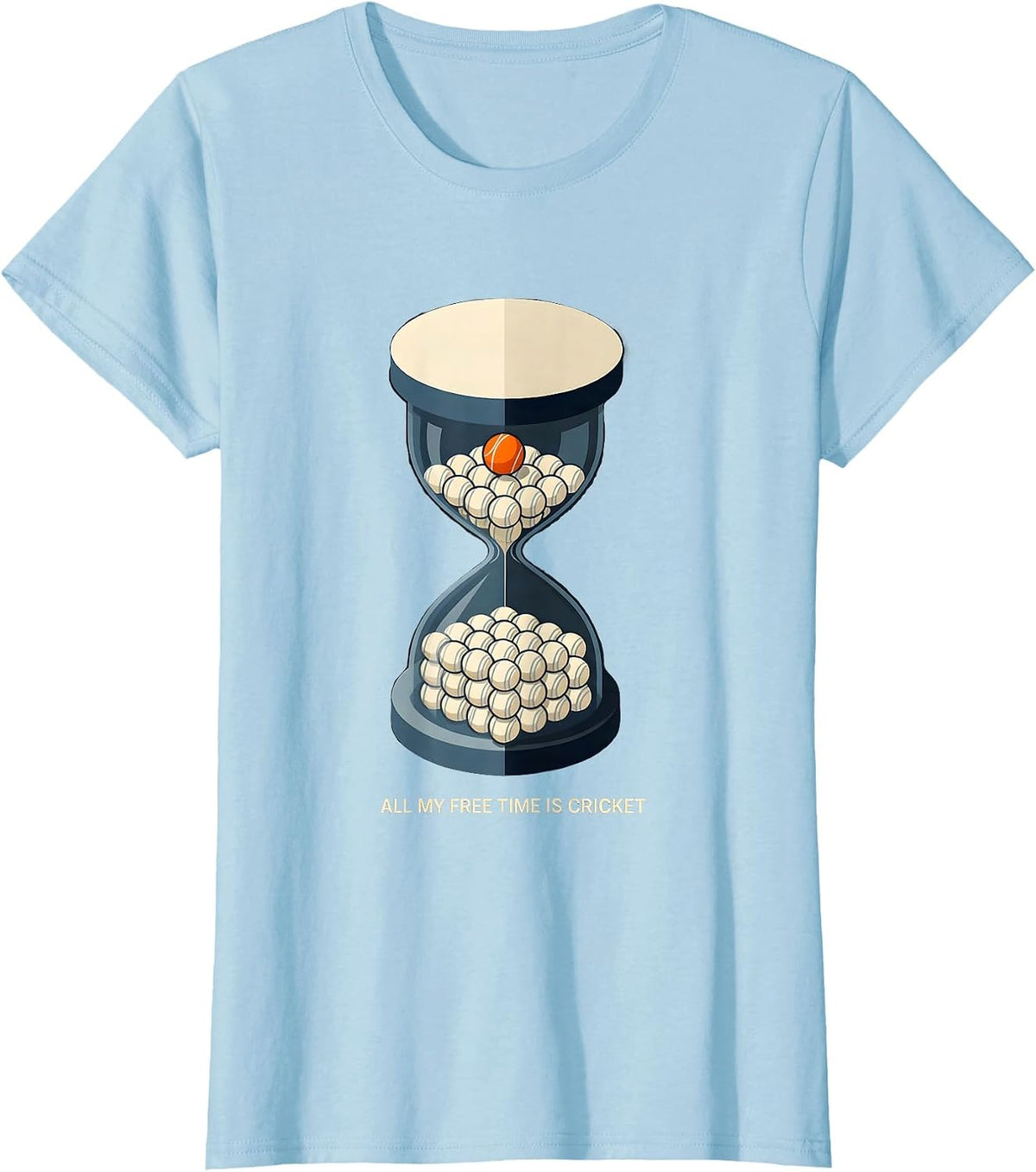 All My Free Time Is Cricket Funny Cricket Fan Sport Lover T-Shirt - Baby Blue