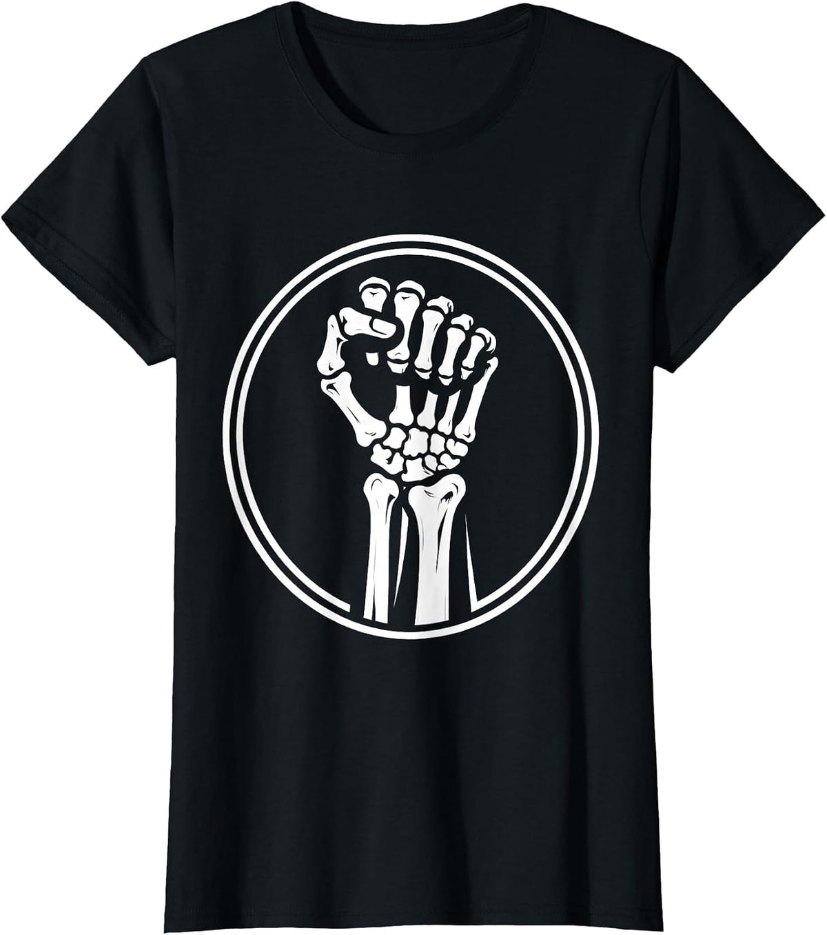 Radiology X-Ray Raised Fist Triumph Illustration T-Shirt - Black