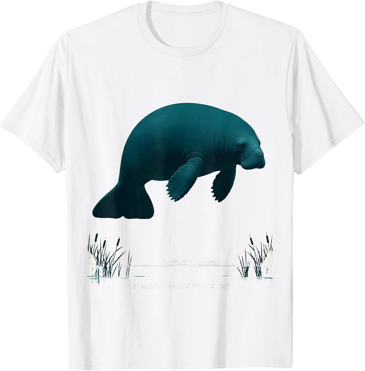 Men's I Stand With Floaty Potatoes Funny Manatee Lover Gift T-Shirt - White