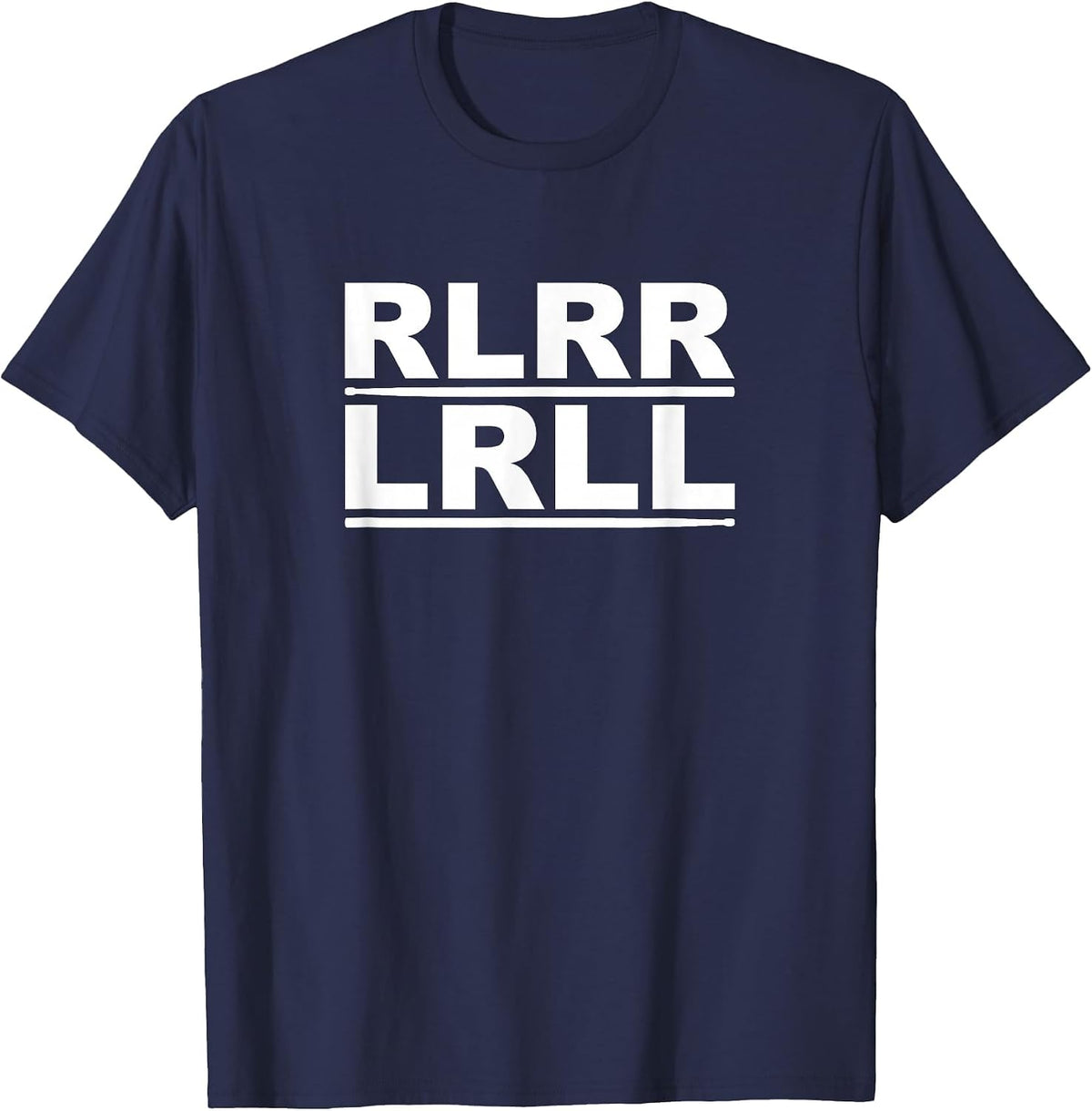 RLRR LRLL Drum Kit Drummer Paradiddle Musician RLRRLRLL T-Shirt - Navy Blue
