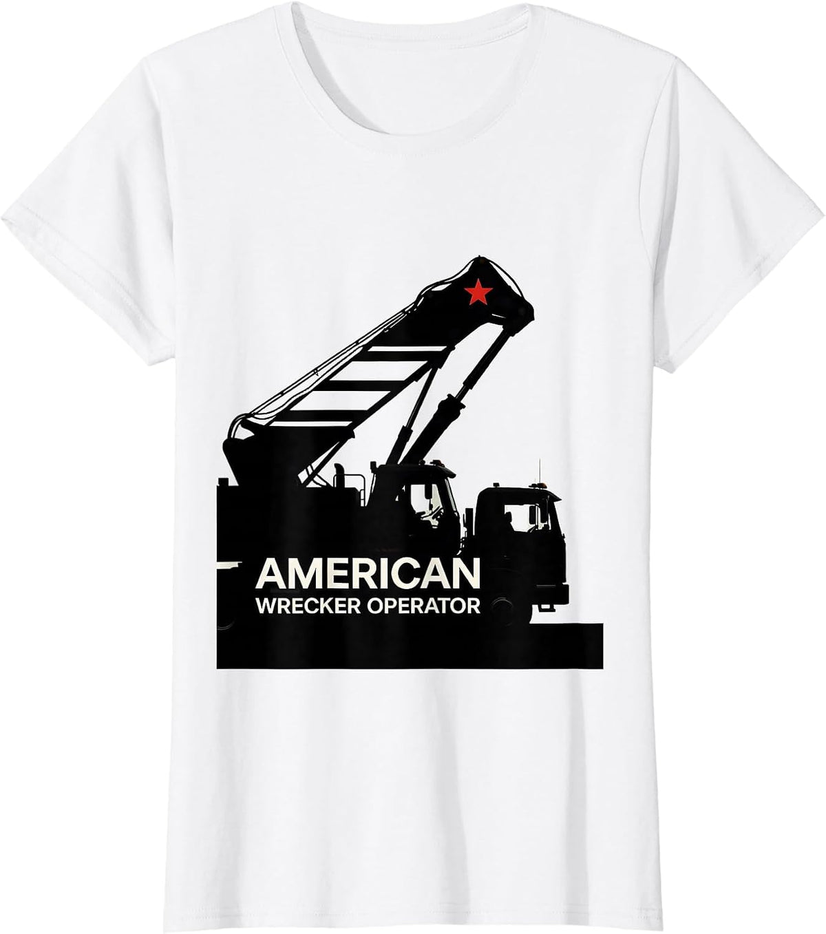 American Wrecker Operator Patriotic Trucker Trade Pride T-Shirt - White