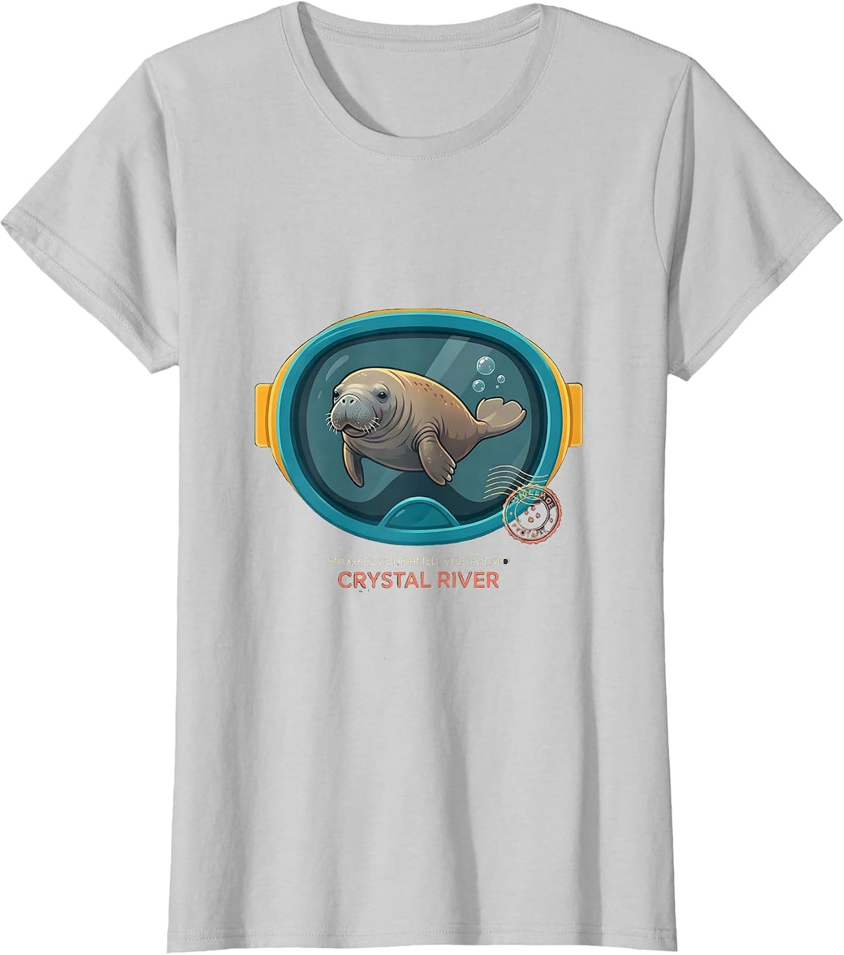 Women's Snorkel Confirmed: One Potato, Crystal River Manatee Lover T-Shirt - Silver Grey
