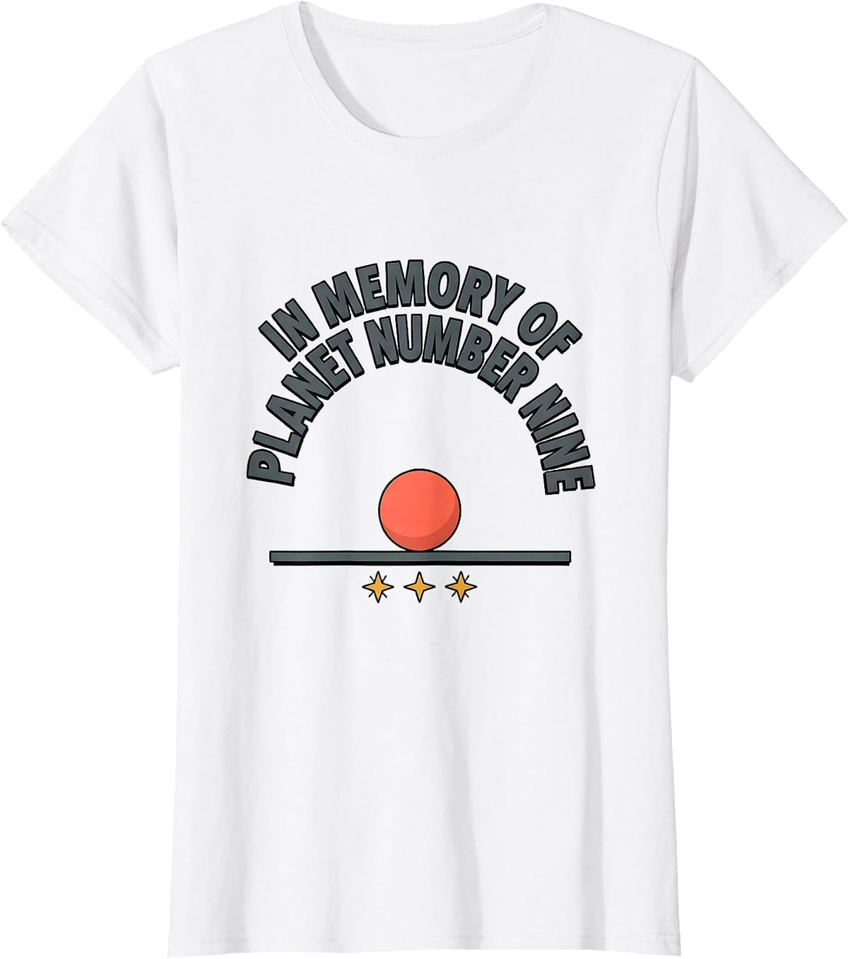 In Memory Of Planet Number Nine Funny Retro Space Astronomy T-Shirt - White