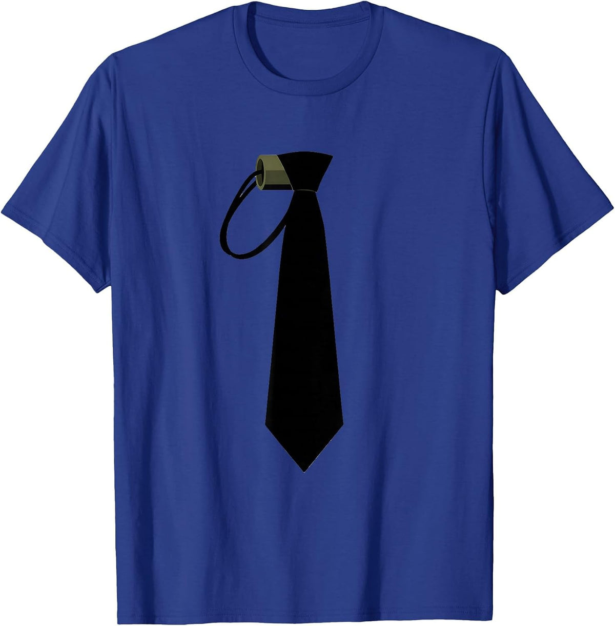 Duck Call Tie Mallard Feather Point Minimalist Hunting Dad T-Shirt - Royal Blue