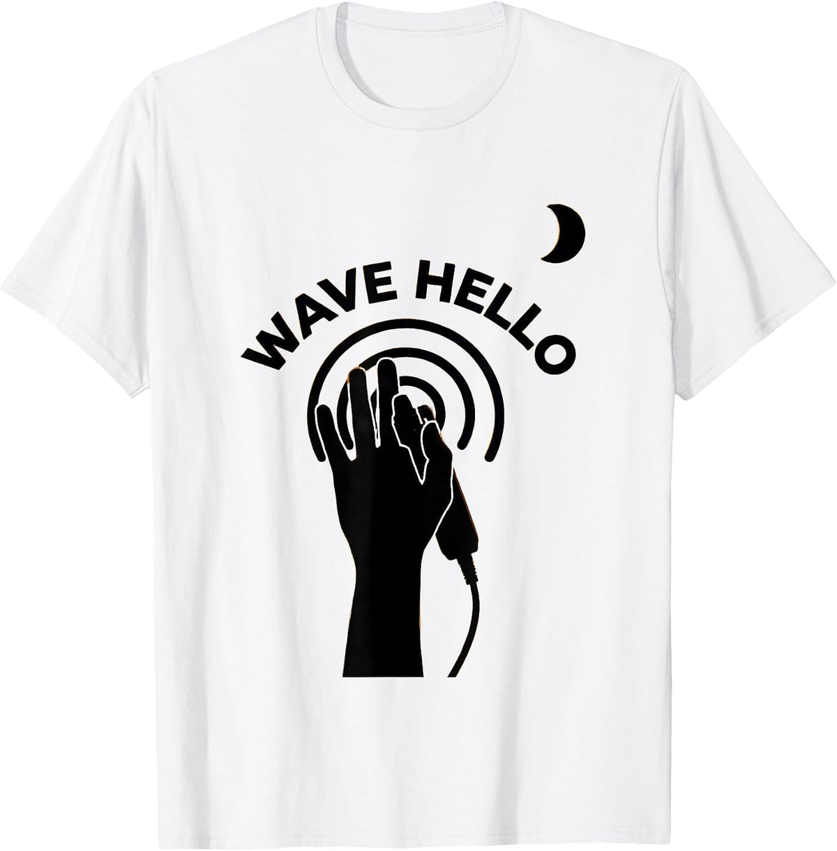 Men's Wave Hello Ultrasound Tech Sonographer Humor Appreciation T-Shirt - White