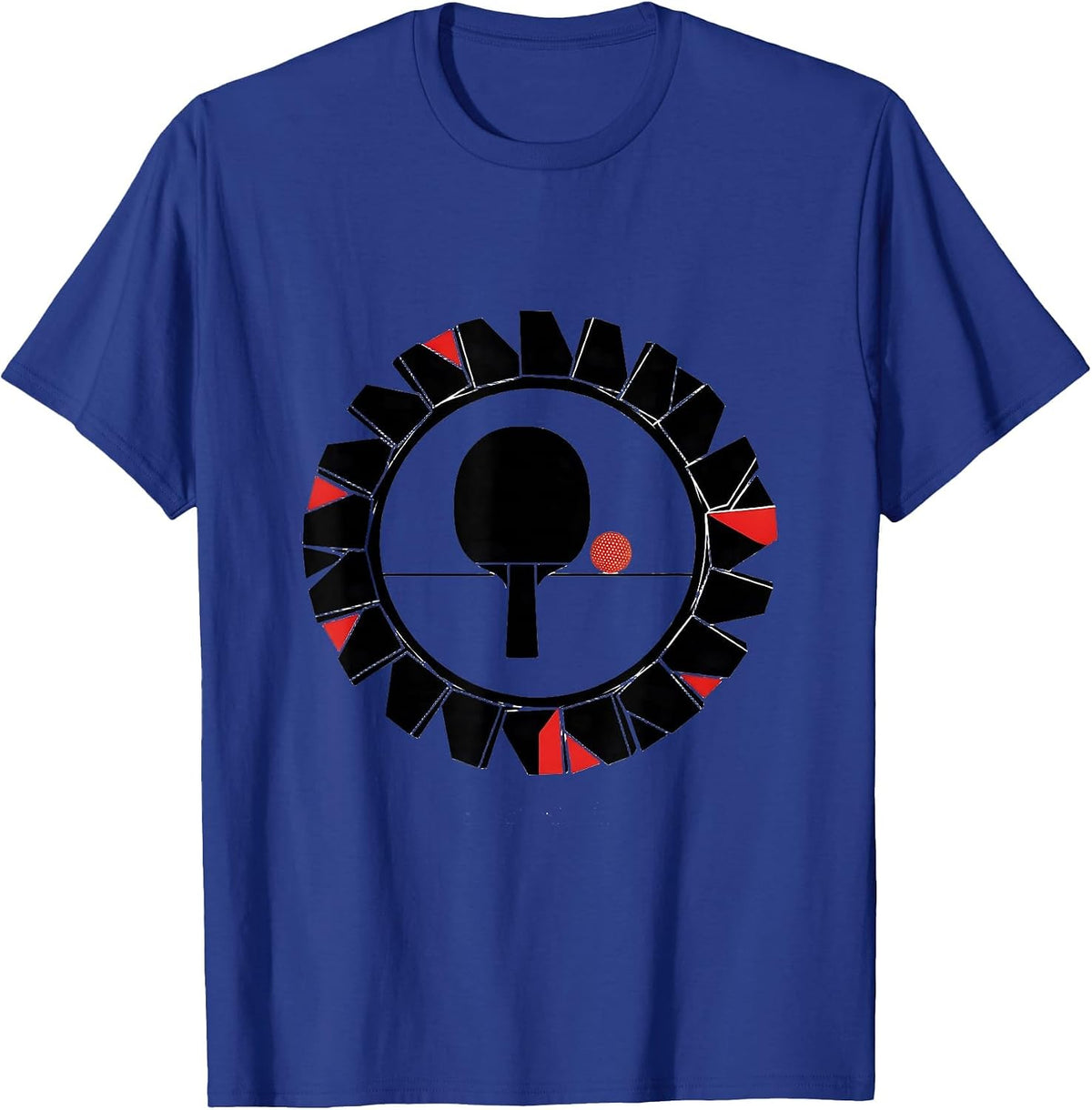 Men's Table Tennis Seal Geometric Humor Tennis Player Gift T-Shirt - Royal Blue