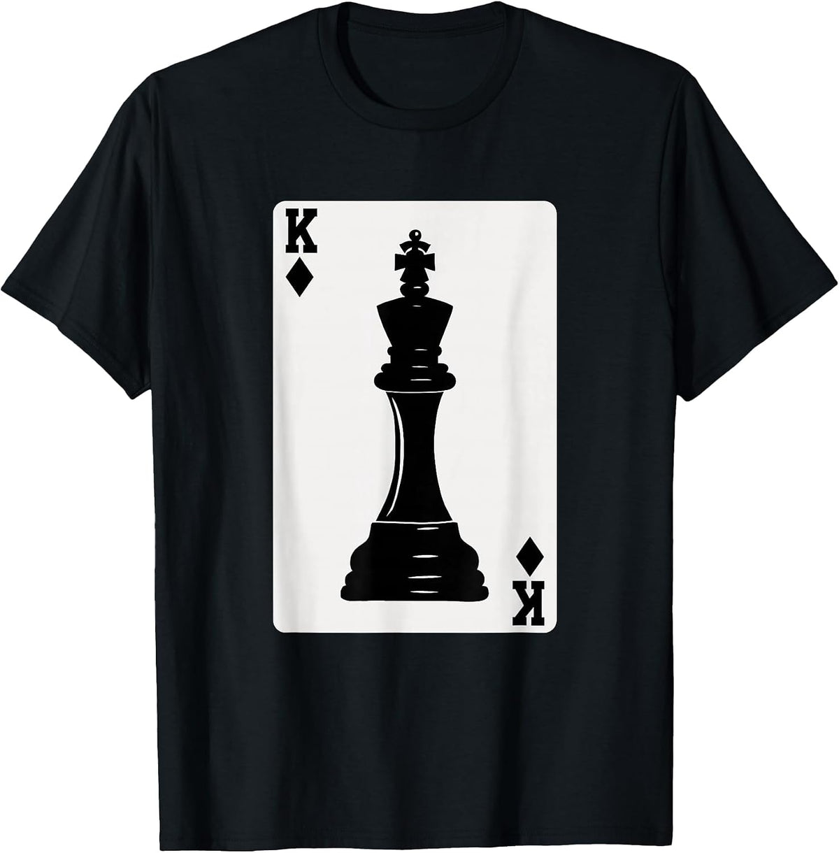 Chess King Playing Card T-Shirt - Black
