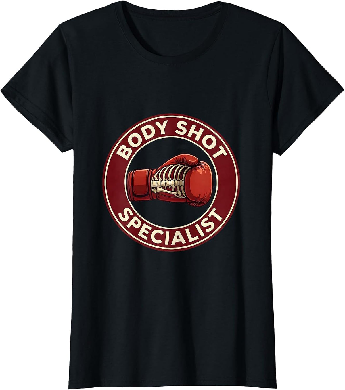 Body Shot Specialist Boxing Graphic Design T-Shirt - Black
