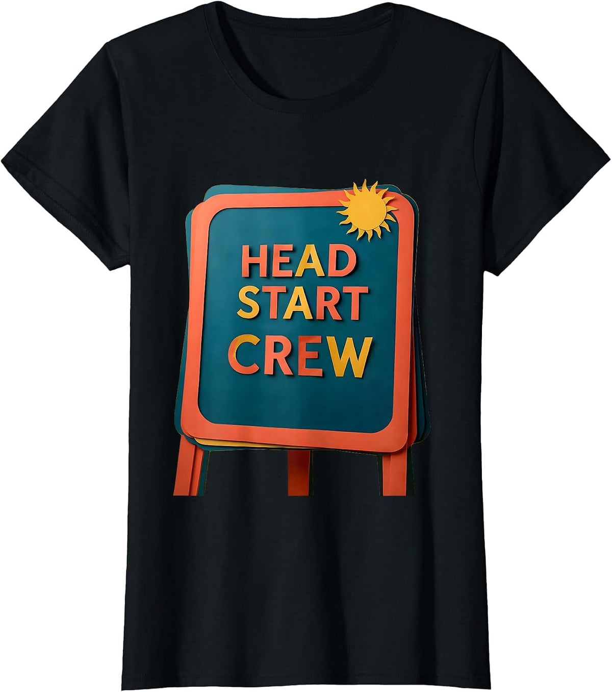 Women's Head Start Crew Sentimental Preschool Teacher Early T-Shirt - Black