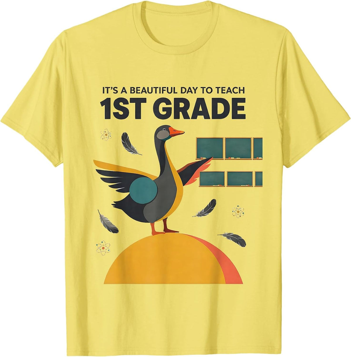 Men's It's A Beautiful Day To Teach 1st Grade Teacher T-Shirt - Lemon Yellow