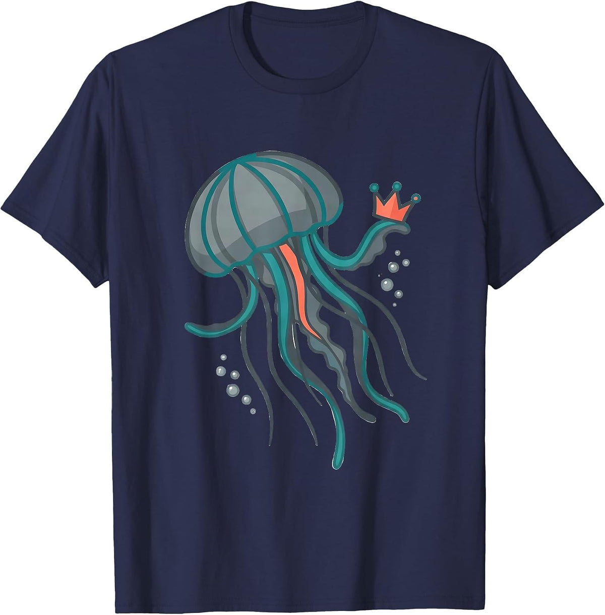 Proud Jellyfish Whimsical Ocean Creature Lover Gift T-Shirt - Navy Blue