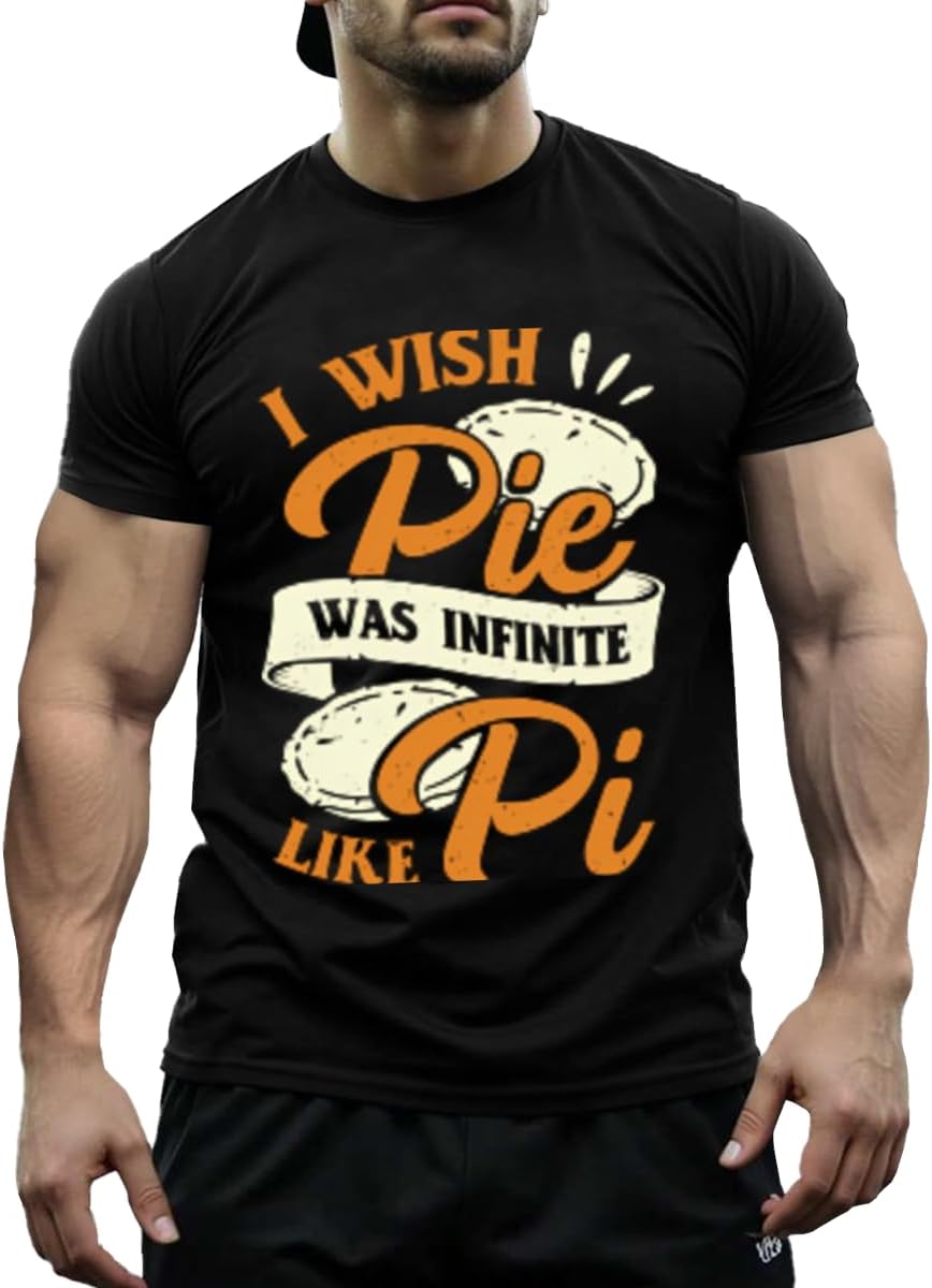 T-Shirts,is Potato,Unisex Classic Cotton Graphic Tops - I Wish Pie Was Infinite Like Pi