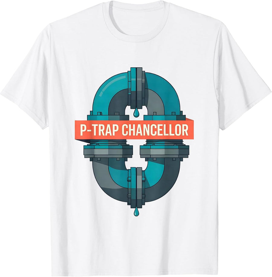 P-Trap Chancellor Funny Plumber Pipefitter Steamfitter Gift T-Shirt - White