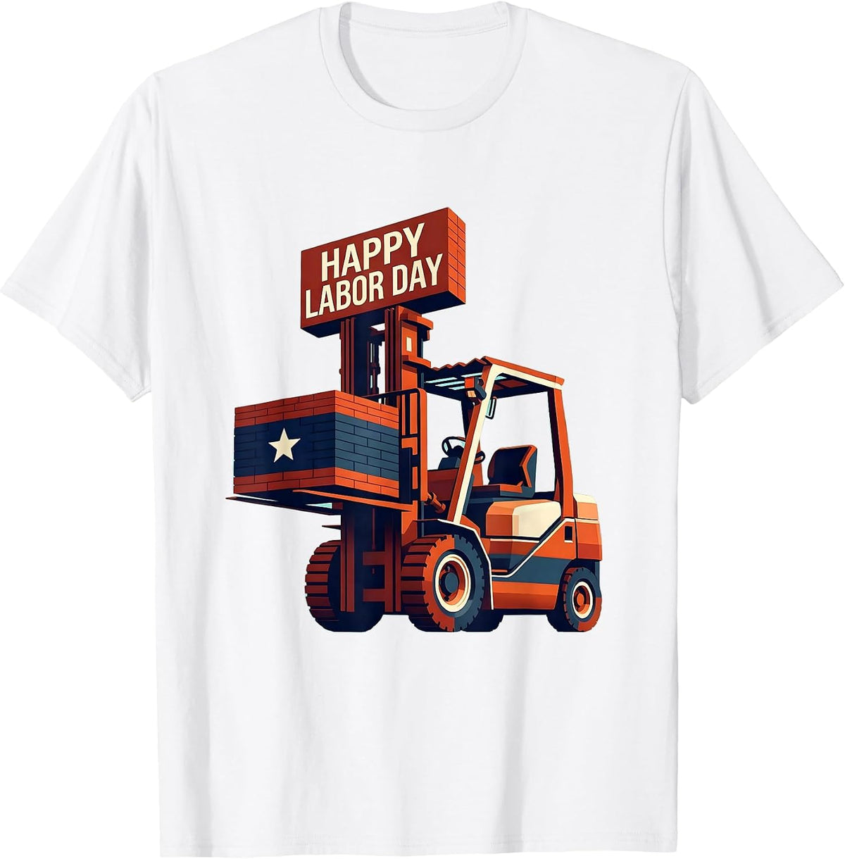 Men's Happy Labor Day Midcentury Modern Patriotic Union Worker T-Shirt - White