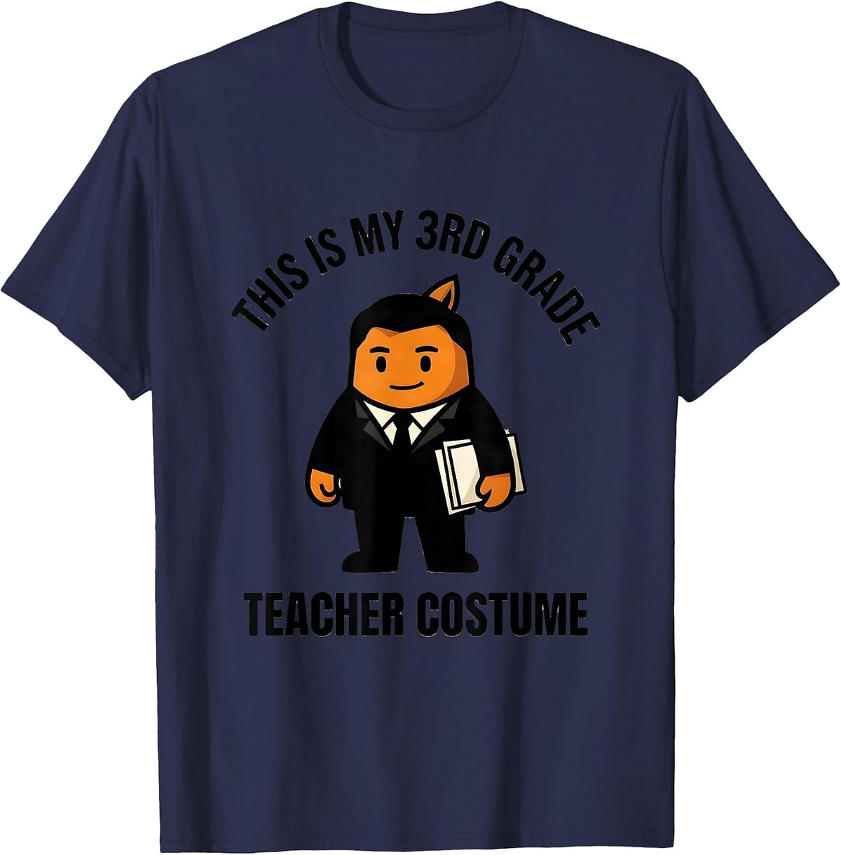 Men's This Is My 3rd Grade Teacher Costume Funny Halloween School T-Shirt - Navy Blue
