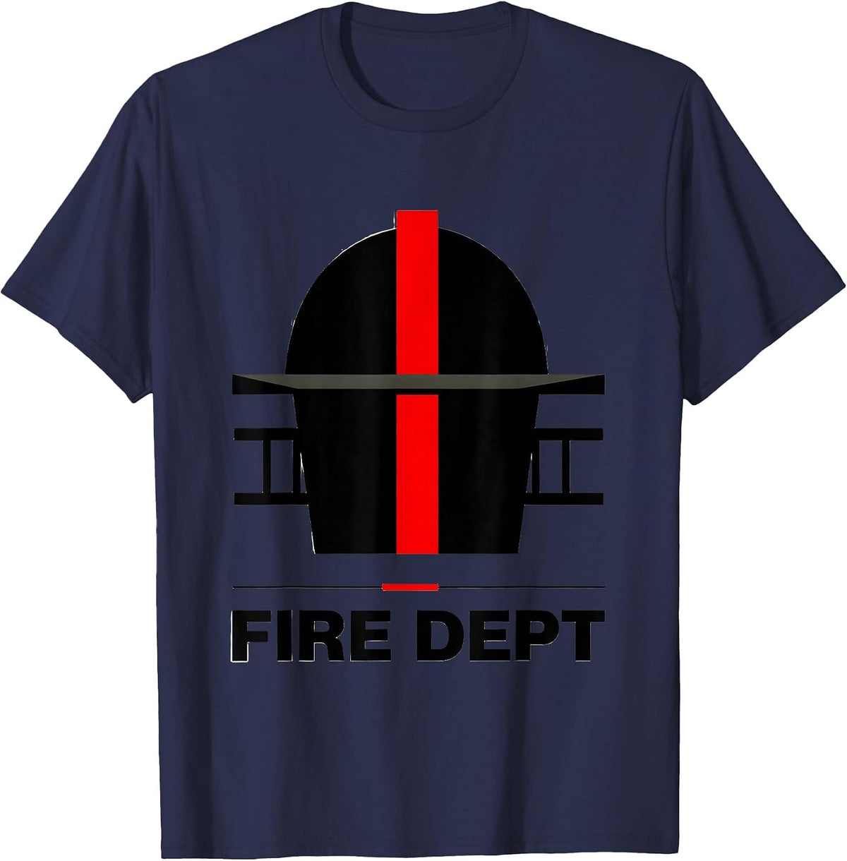 Men's FIRE DEPT Bauhaus Modernist Firefighter Pride Humor T-Shirt - Navy Blue