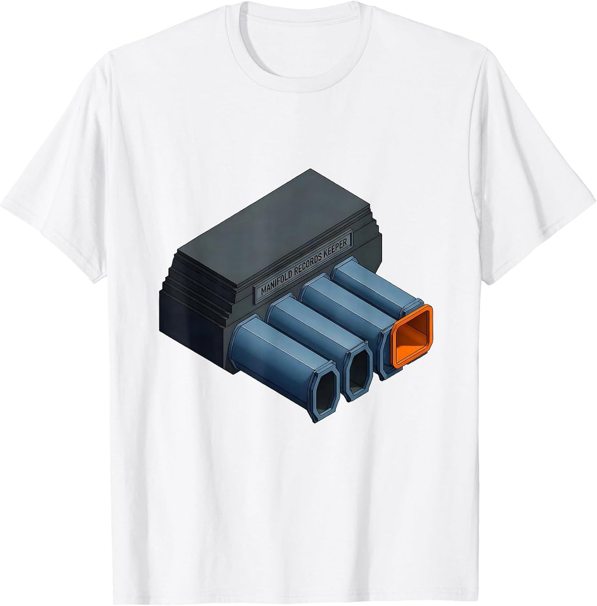 Men's Manifold Records Keeper Funny Car Guy Mechanic Workshop T-Shirt - White