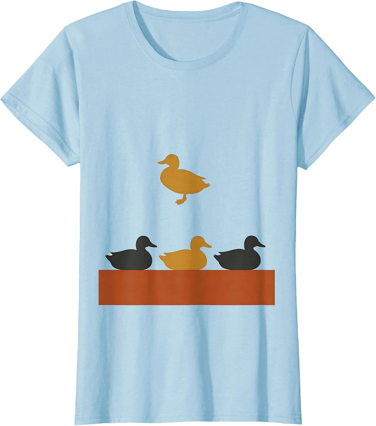 Duck Silhouettes Funny Novelty Gift for Duck Lovers T-Shirt - Baby Blue