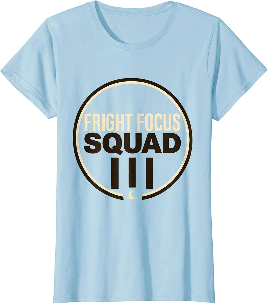 Women's Fright Focus Squad Funny Optometrist Eye Doctor Halloween T-Shirt - Baby Blue