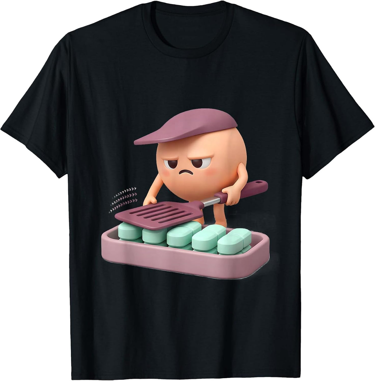 Men's Kawaii Spatula Pharmacy Tech Cute Pharmacist Gift T-Shirt - Black