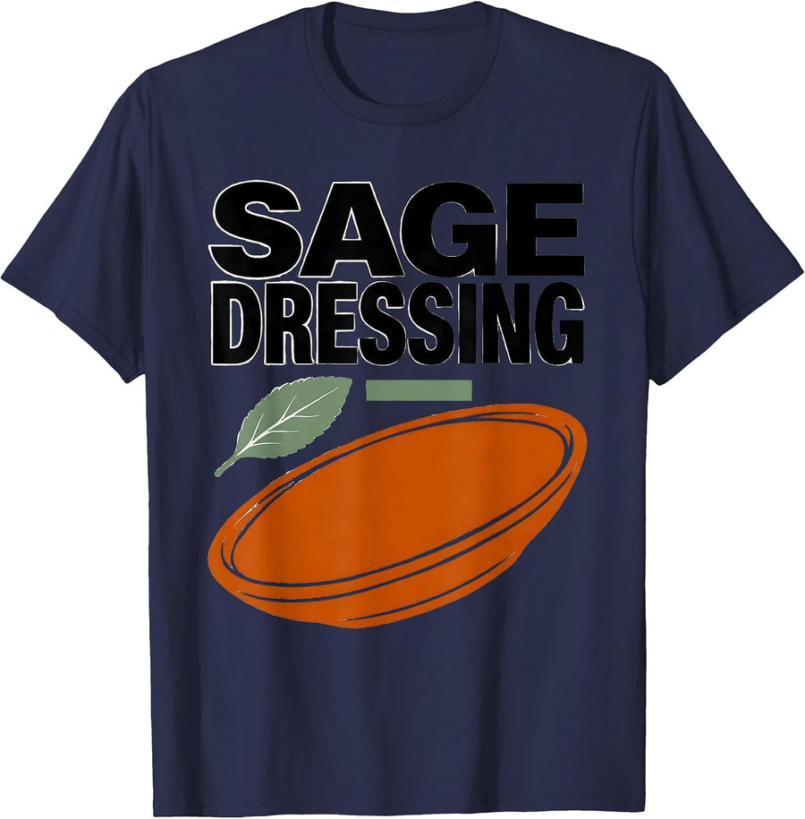 Sage Dressing Stencil Graphic 90's Rap Rock Vintage Funny T-Shirt - Navy Blue