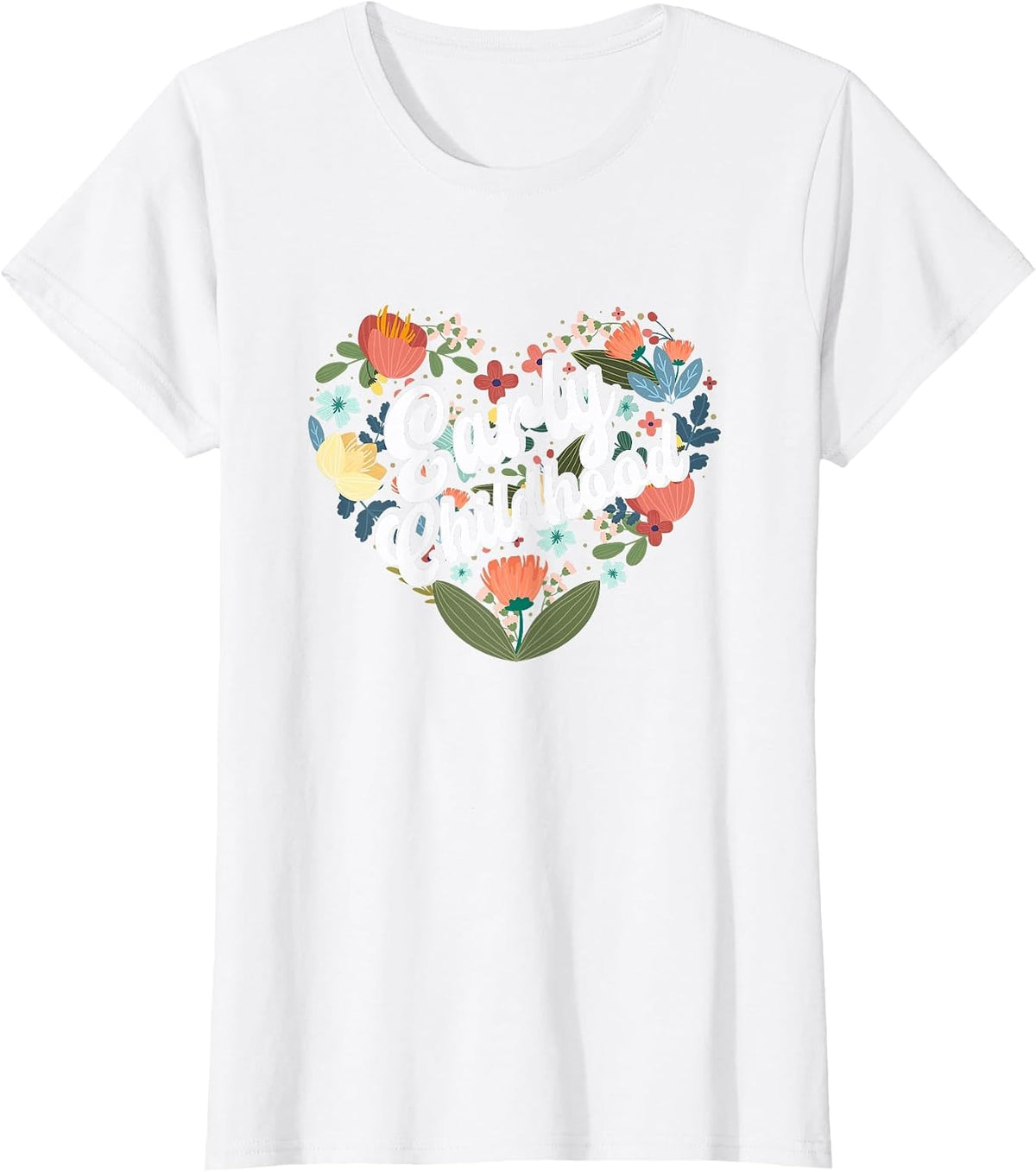 Teacher Early Childhood Educator Preschool Head Start Crew T-Shirt - White