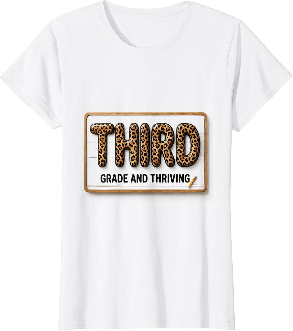 Third Grade And Thriving Leopard Teacher Back To School Girl T-Shirt - White