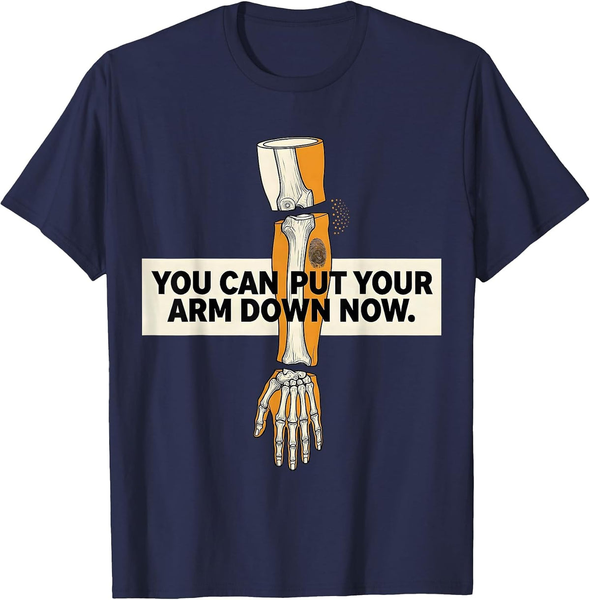 Men's You Can Put Your Arm Down Now Funny Massage Therapist LMT T-Shirt - Navy Blue
