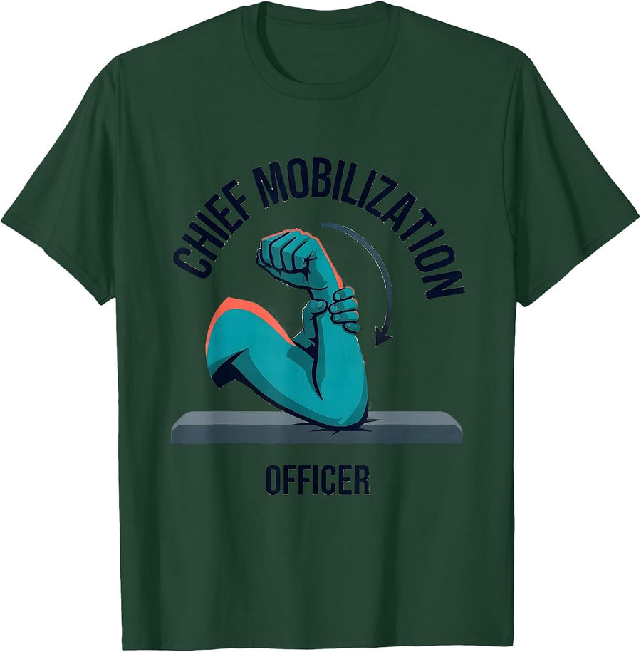 Men's Chief Mobilization Officer Funny Physical Therapist Massage T-Shirt - Dark Green
