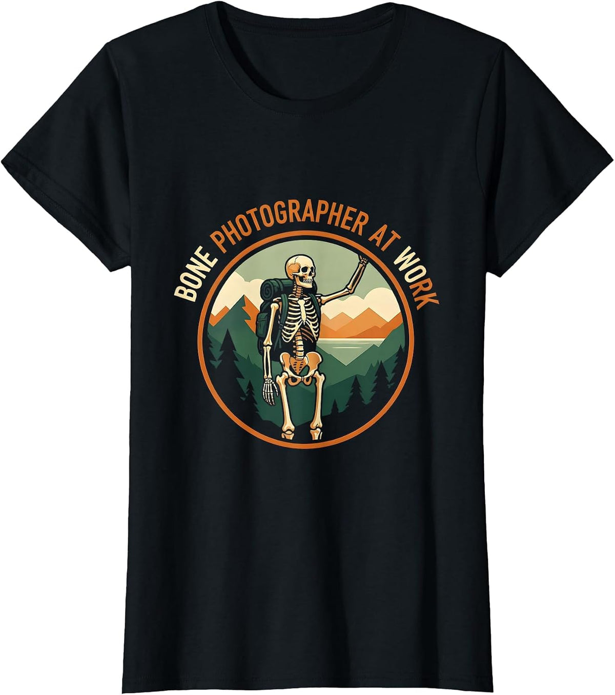 Bone Photographer At Work Radiologic Design T-Shirt - Black
