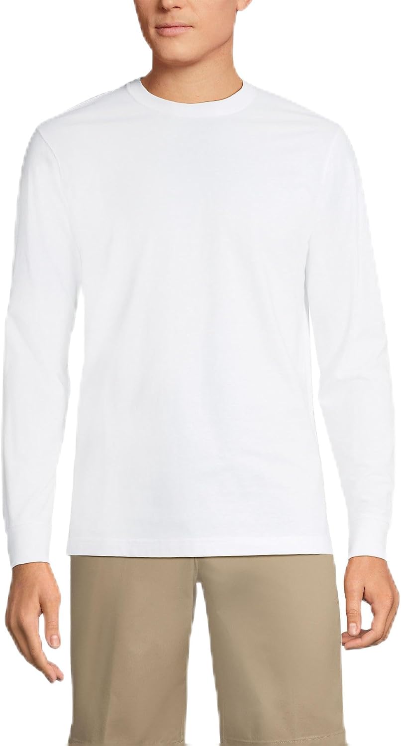 Lands' End Men's Long Sleeve Uniform T-Shirt - White